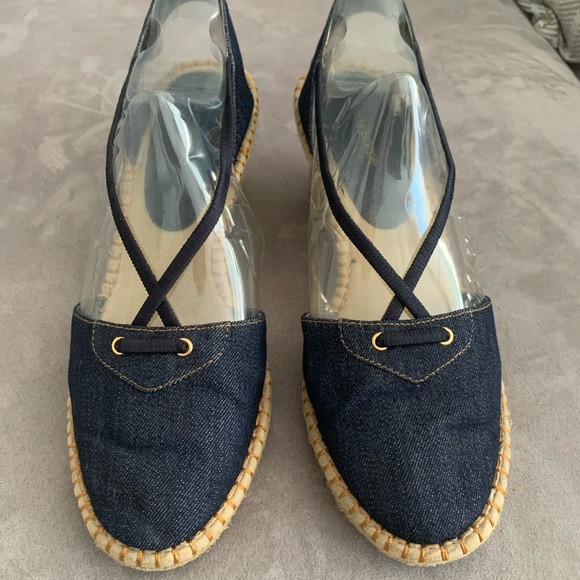 Liz Claiborne Denim Wedge Sandals/Espadrilles size 10. - Picture 1 of 12
